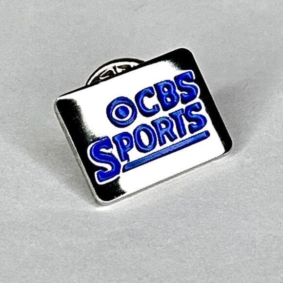 VTG CBS Sports Blue Silver Hat/Jacket/Lapel Pin - Picture 3 of 9
